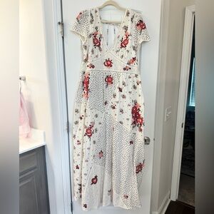 River Island Floral Patchwork Embroidered Maxi Dress